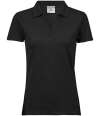 T1409 1409 Tee Jays Ladies Luxury Stretch V Neck Polo Shirt Black colour image